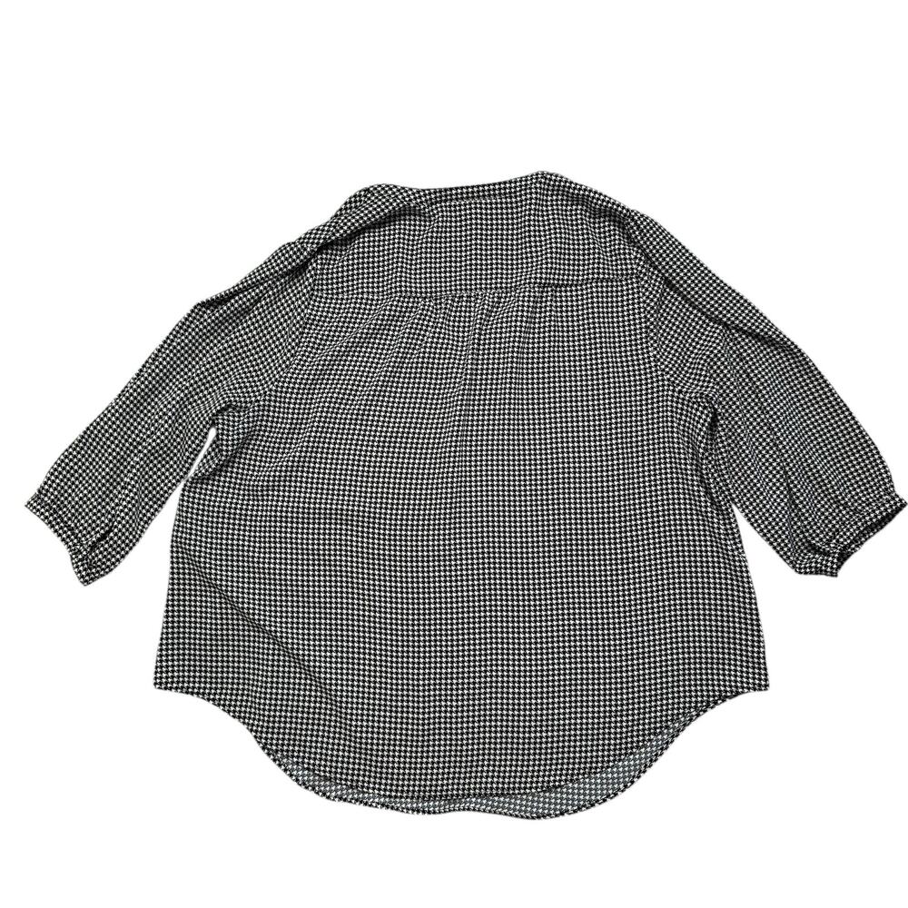 TORRID Harper Studio Crepe De Chine Houndstooth Blouse Sz 1X 1 Black #40840641 - Picture 5 of 10